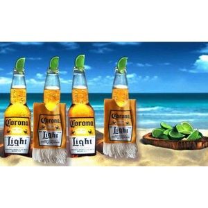 Corona Light Tiny Fringe Poncho Coozie